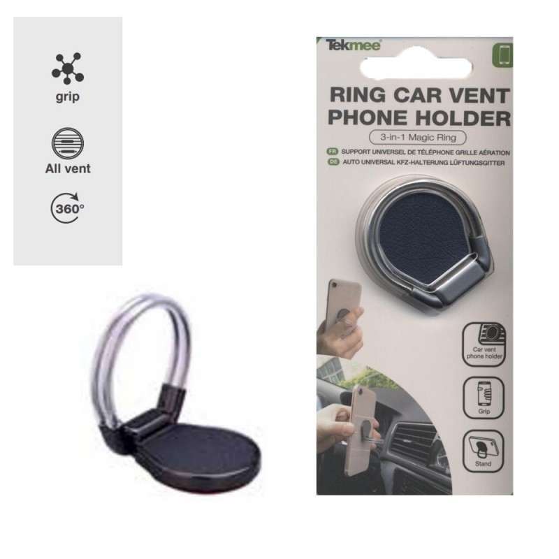 TEKMEE Universal Car Phone Holder 3 in 1 Magic Ring